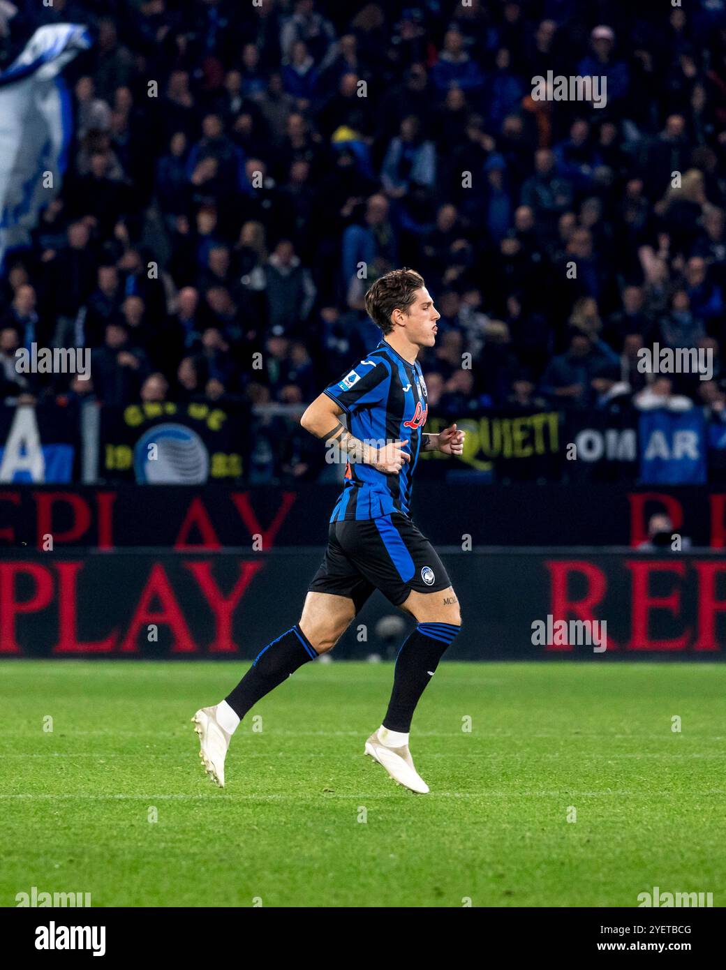 Nicolò Zaniolo in azione durante la partita di serie A tra Atalanta BC e AC Monza il 30 2024 ottobre allo Stadio Gewiss di Bergamo Foto Stock