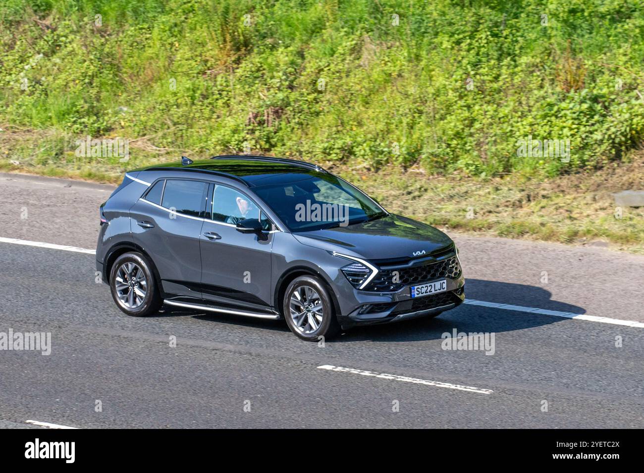 2023 Grey KIA Sportage GT-Line S ISG HEV A T-GDI 212 S/C HEV Auto SUV Hybrid Electric 1598 cc Foto Stock