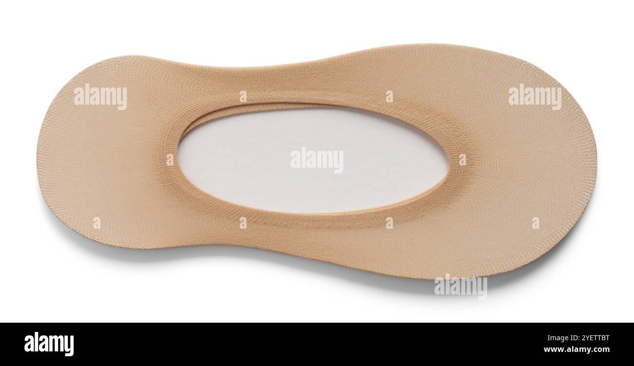 Calzini a calza marrone sottili tagliati sul bianco. Foto Stock