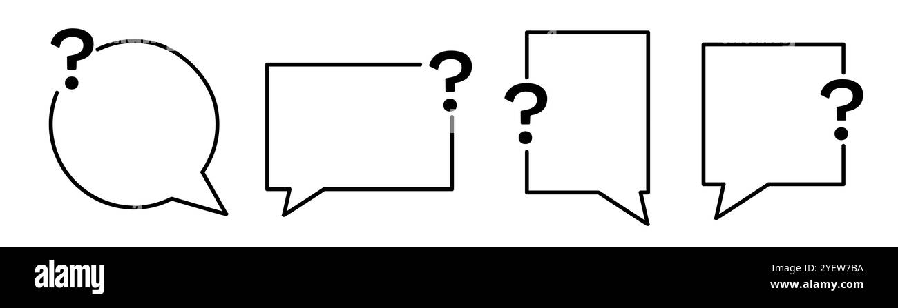 Messaggio vuoto con punto interrogativo. Confini minimalisti della domanda senza testo. Illustrazione Vettoriale