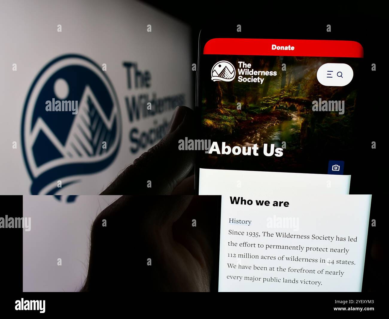 Germania. 1 luglio 2024. In questa foto, una persona ha un cellulare con il sito web dell'organizzazione statunitense per la conservazione del territorio, la Wilderness Society. (Immagine di credito: © Timon Schneider/SOPA Images via ZUMA Press Wire) SOLO PER USO EDITORIALE! Non per USO commerciale! Foto Stock