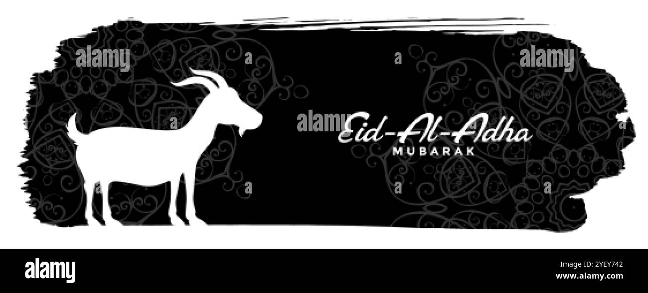 bakrid eid al adha banner evento con capra Illustrazione Vettoriale