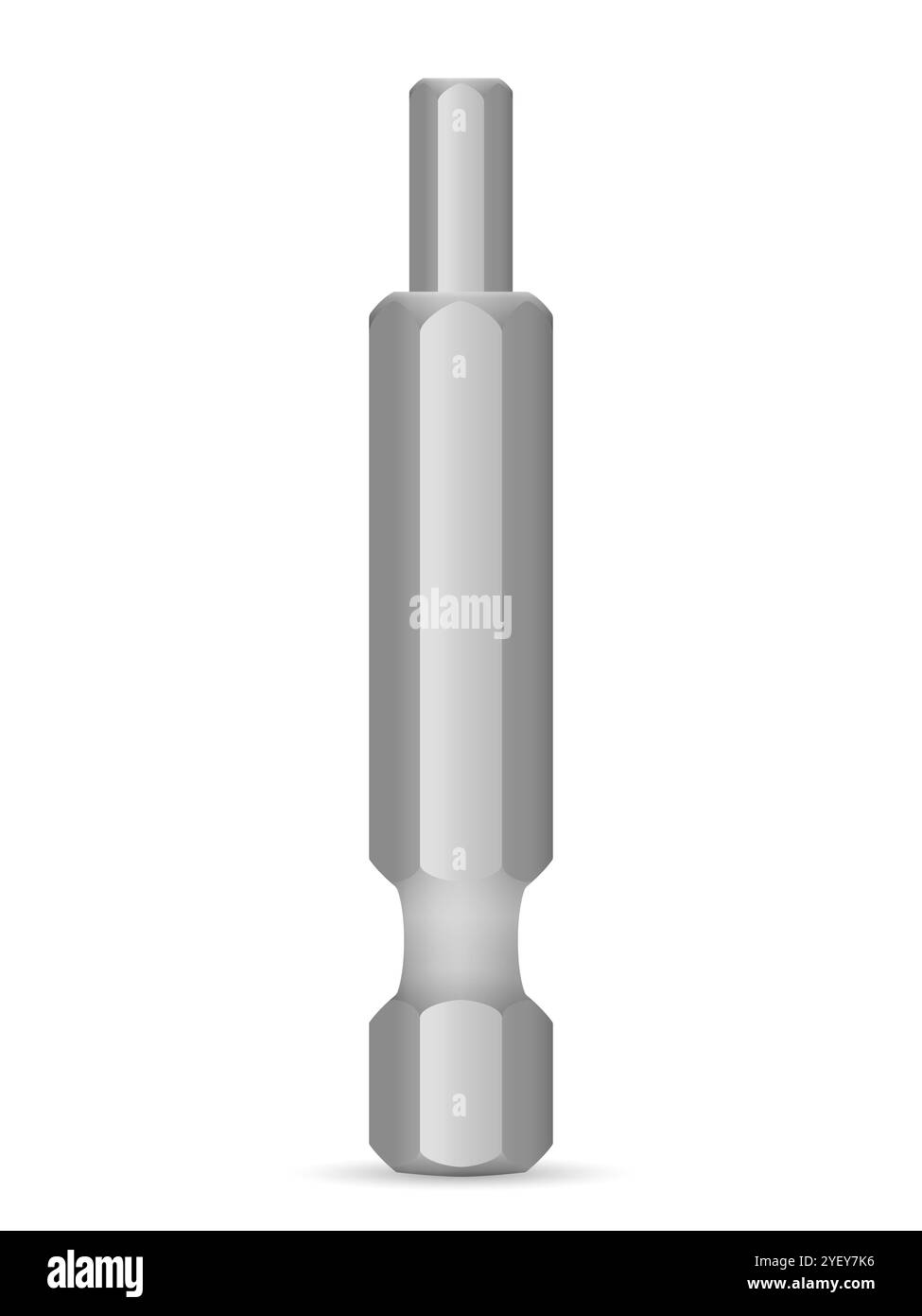 Punta per cacciavite esagonale su sfondo bianco. Illustrazione vettoriale. Foto Stock