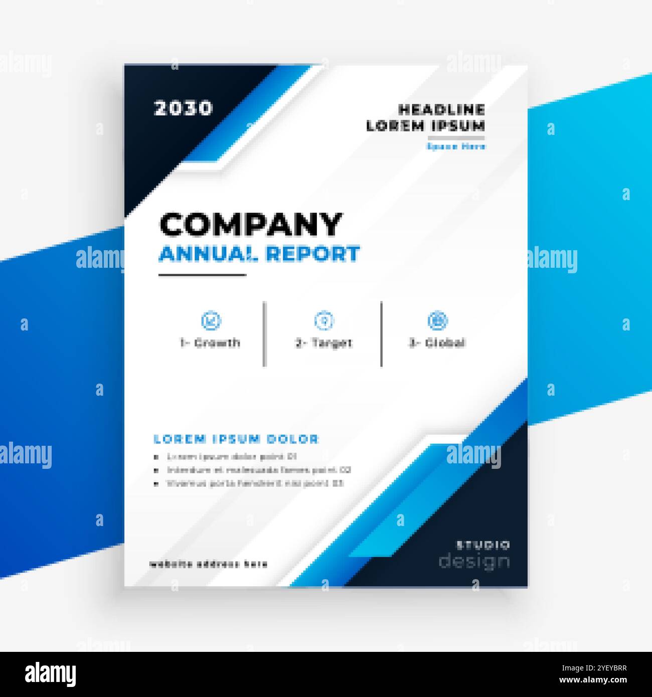 progetto di modello di business della brochure del rapporto annuale dell'azienda Illustrazione Vettoriale