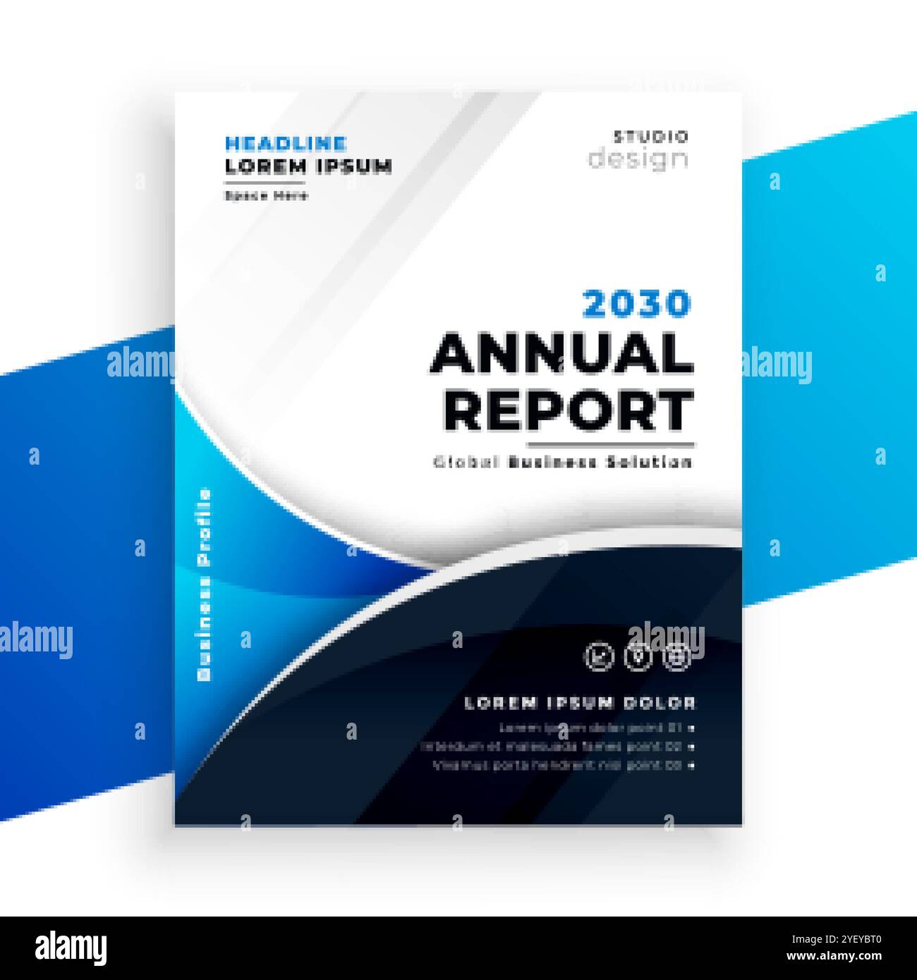 azienda business annuale report brichure modello di progettazione Illustrazione Vettoriale