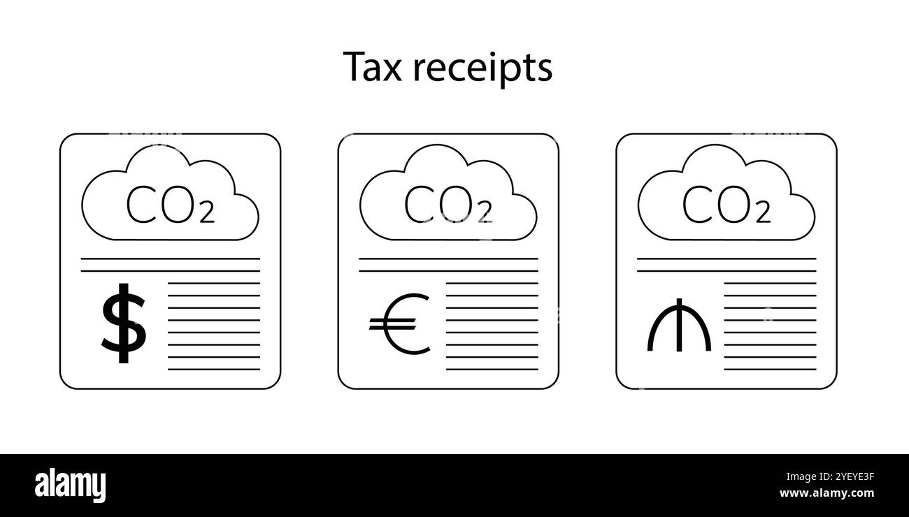 Concetto di imposta sul carbonio. Illustrazione vettoriale. Illustrazione Vettoriale