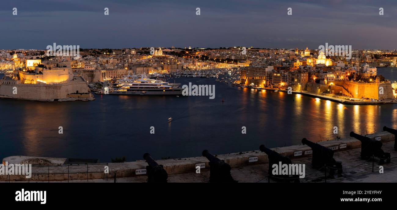 La Valletta Grand Harbour, la Valletta, Malta Foto Stock