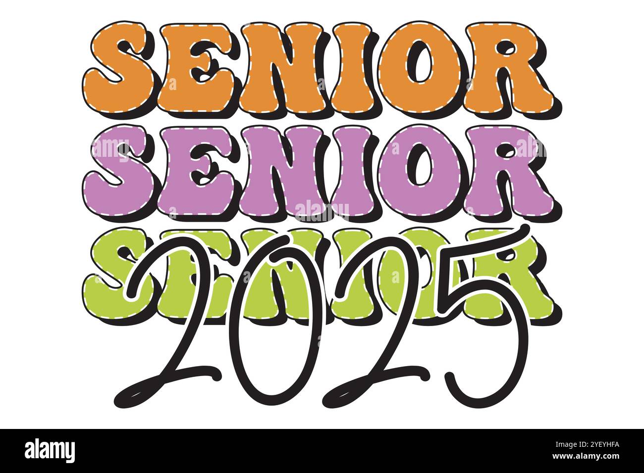 Magliette senior 2025 Illustrazione Vettoriale