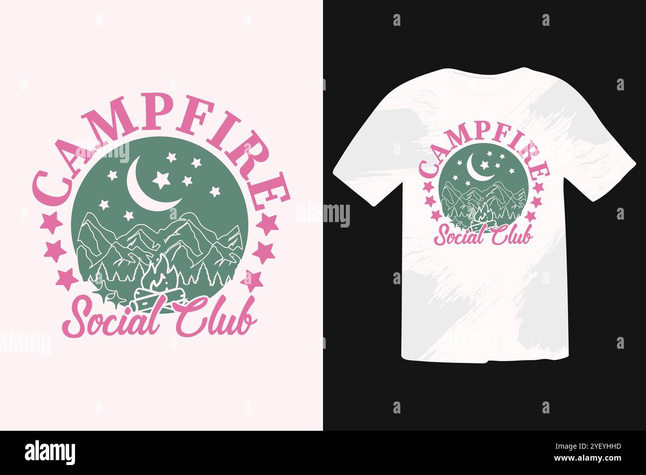 T-shirt estiva da campeggio Illustrazione Vettoriale