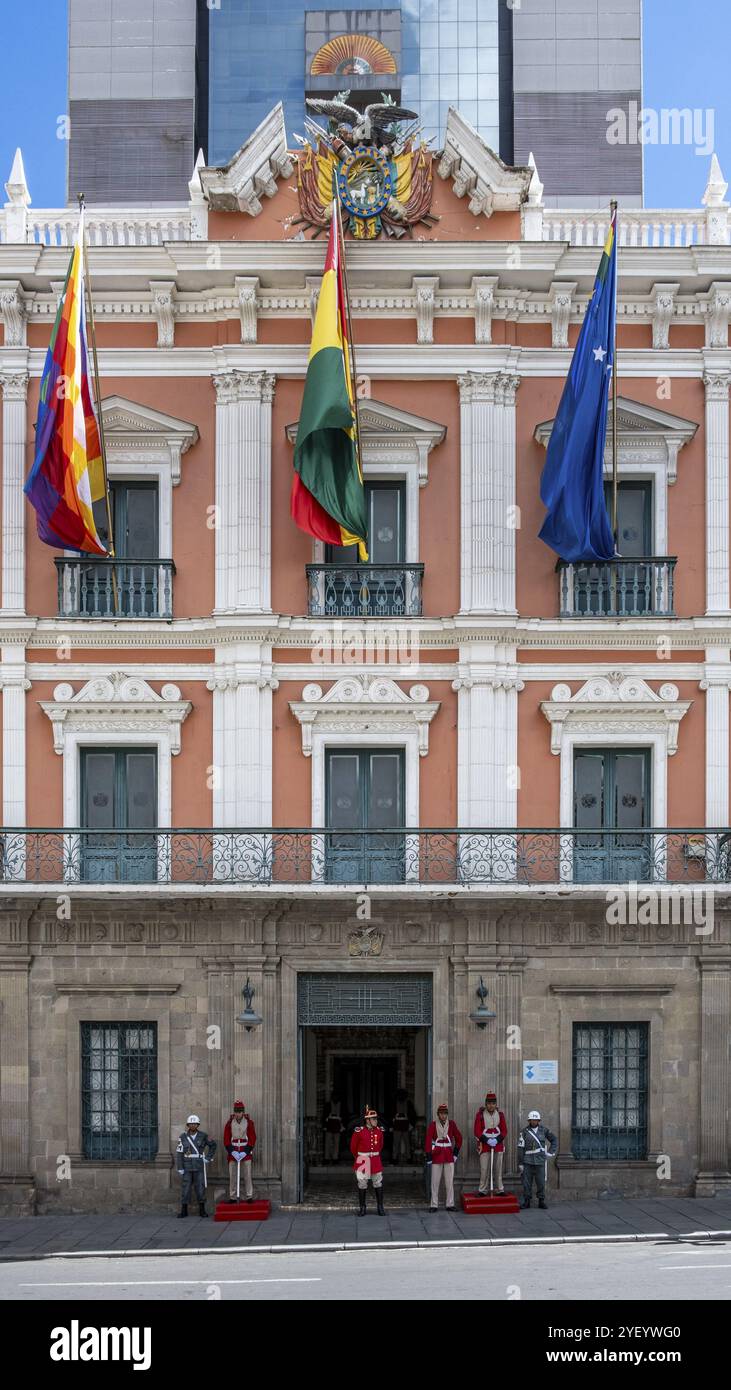 Palacio de Gobierno, la Paz, Bolivia, Sud America Foto Stock