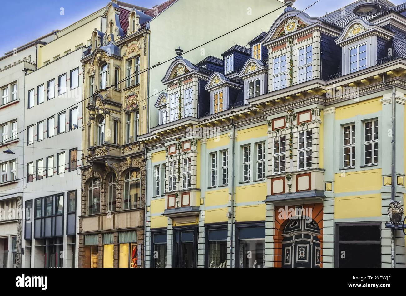 Via nel centro di Erfurt, Germania, Europa Foto Stock