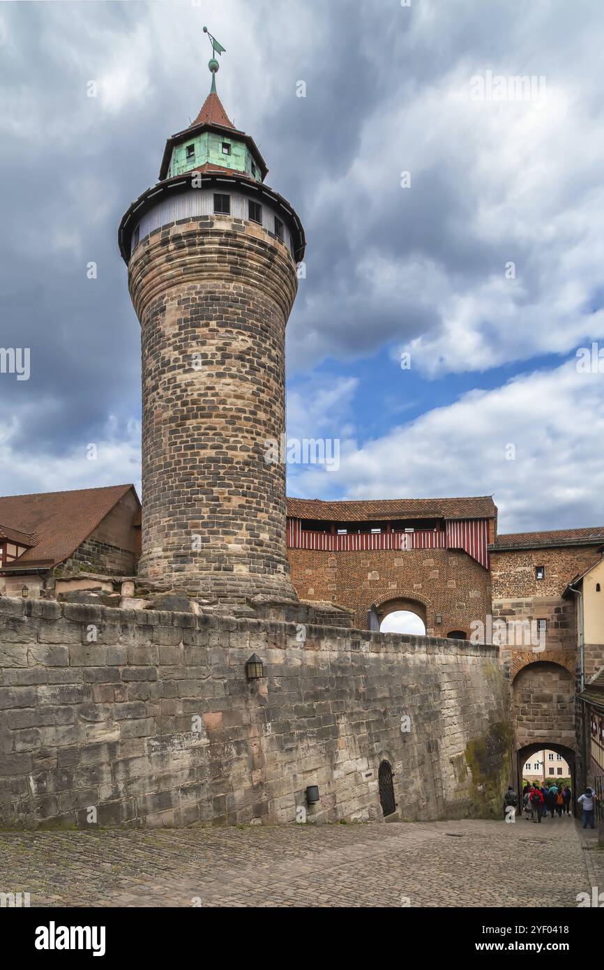 Torre Sinwell (Torre Sinwell) nel castello di Norimberga, Germania, Europa Foto Stock