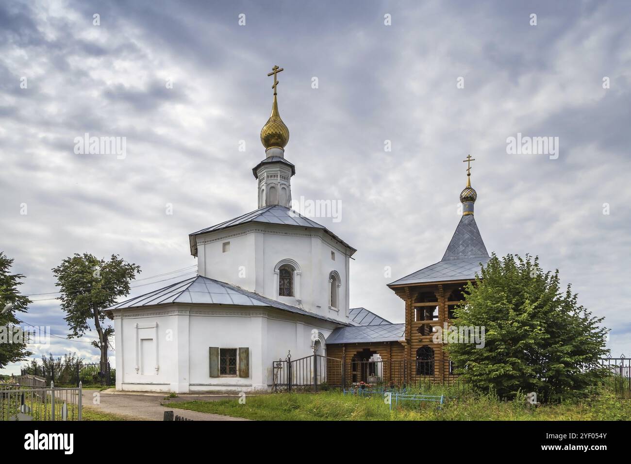 Chiesa di Elia il Profeta sulle rive del Volga, Russia, Europa Foto Stock