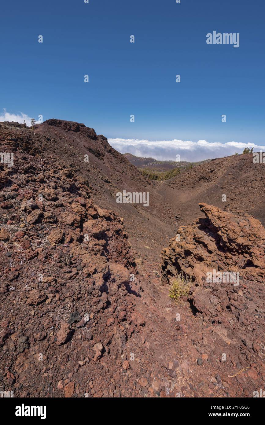 Cratere vulcanico Samara nel parco nazionale del teide, Tenerife, Isole canarie, Spagna, Europa Foto Stock
