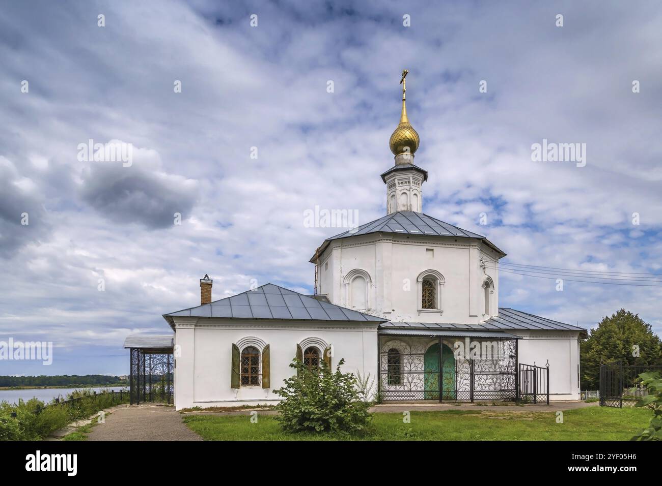 Chiesa di Elia il Profeta sulle rive del Volga, Russia, Europa Foto Stock