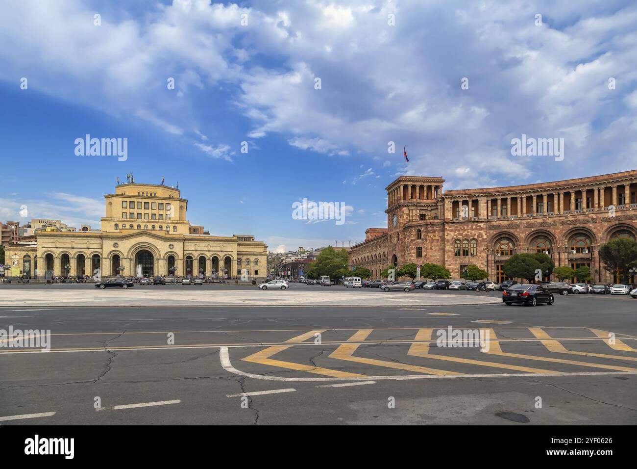 Piazza della Repubblica nel centro di Erevan, Armenia, Asia Foto Stock