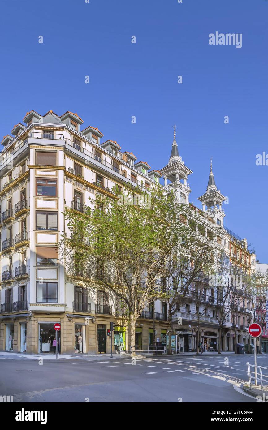 Via nel centro di San Sebastian, Spagna, Europa Foto Stock