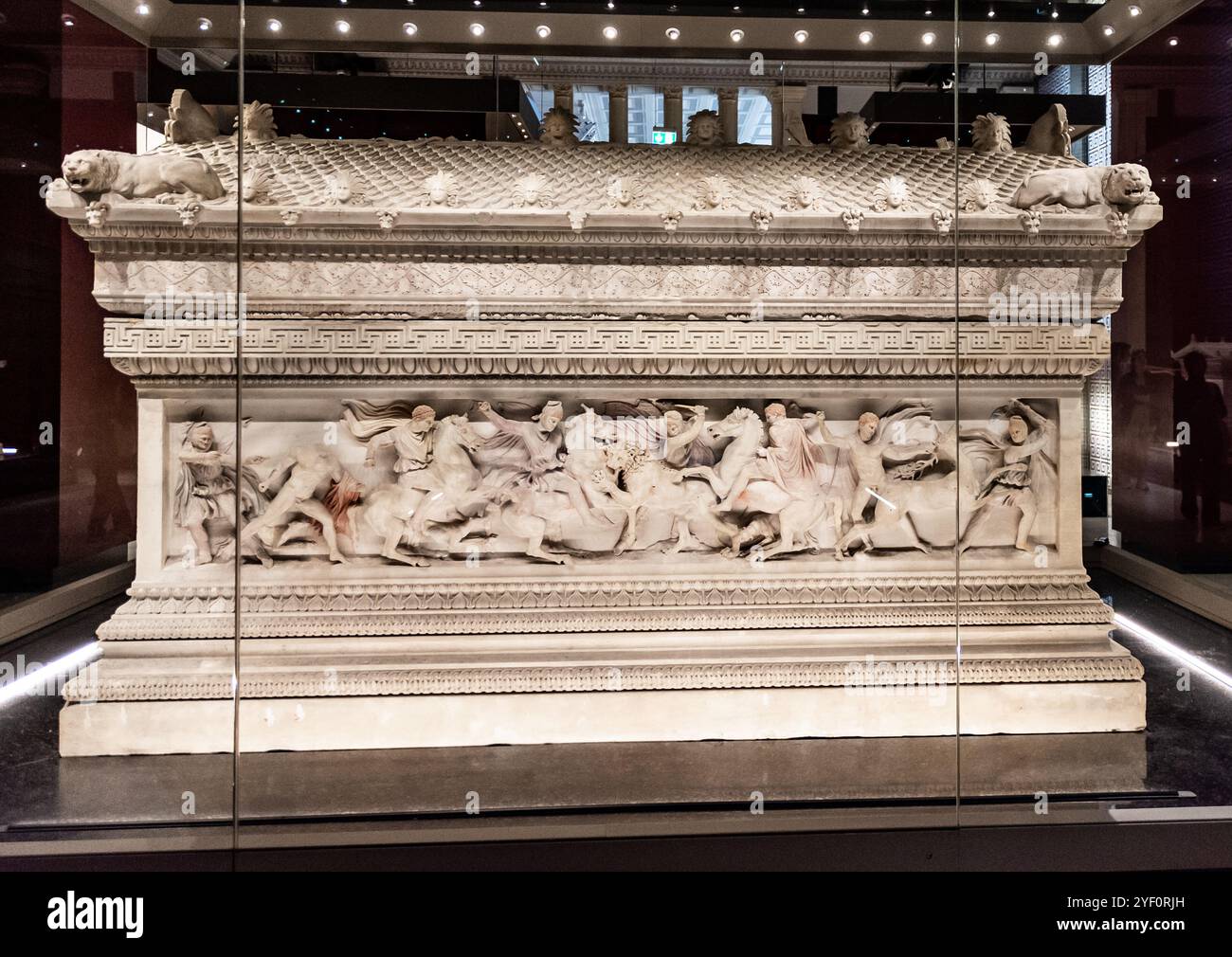 Sarcofago di Alessandro Magno al Museo Archeologico di Istanbul a Istanbul, Turchia. Foto Stock