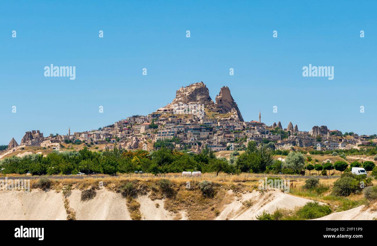 Castello di Uchisar in Cappadocia, Turchia. Foto Stock