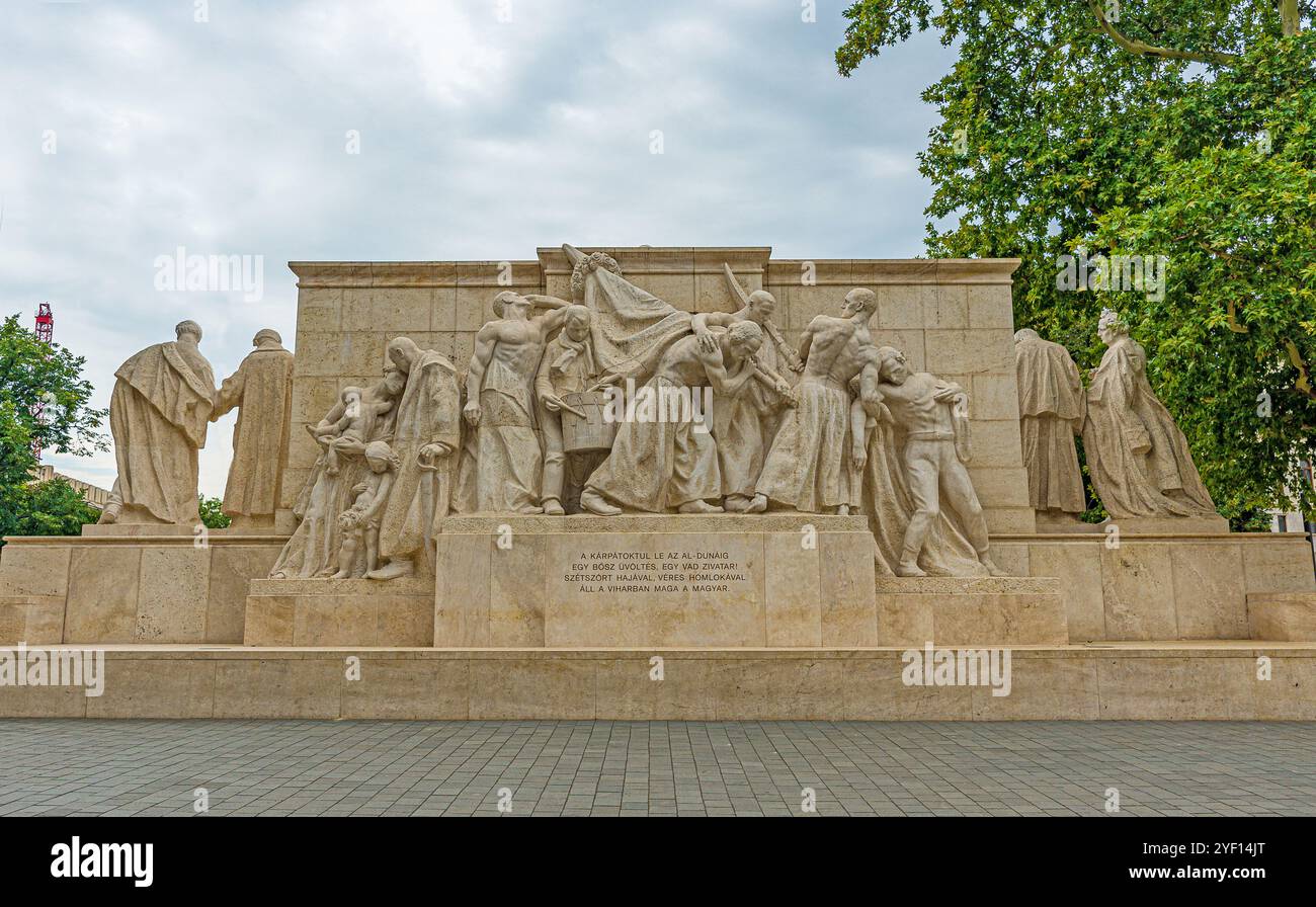 Monumento ungherese - Piazza del Parlamento ungherese a Budapest, Ungheria. Foto Stock