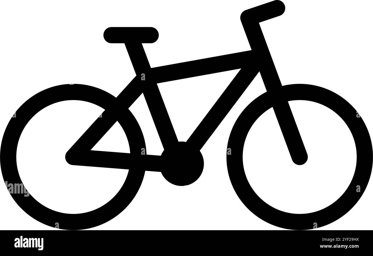 Icona della bicicletta isolata, simbolo della velocità della bicicletta, illustrazione del trasporto, bicicletta sportiva del veicolo, strada progettata per la guida, vettore di viaggio dell'attività Illustrazione Vettoriale