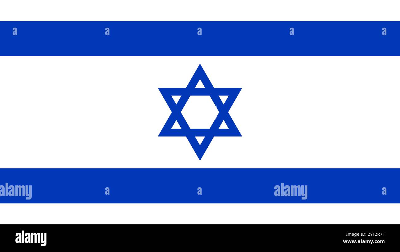 Bandiera di Israele, formato 16:9, bandiera di Israele, immagini vettoriali Illustrazione Vettoriale