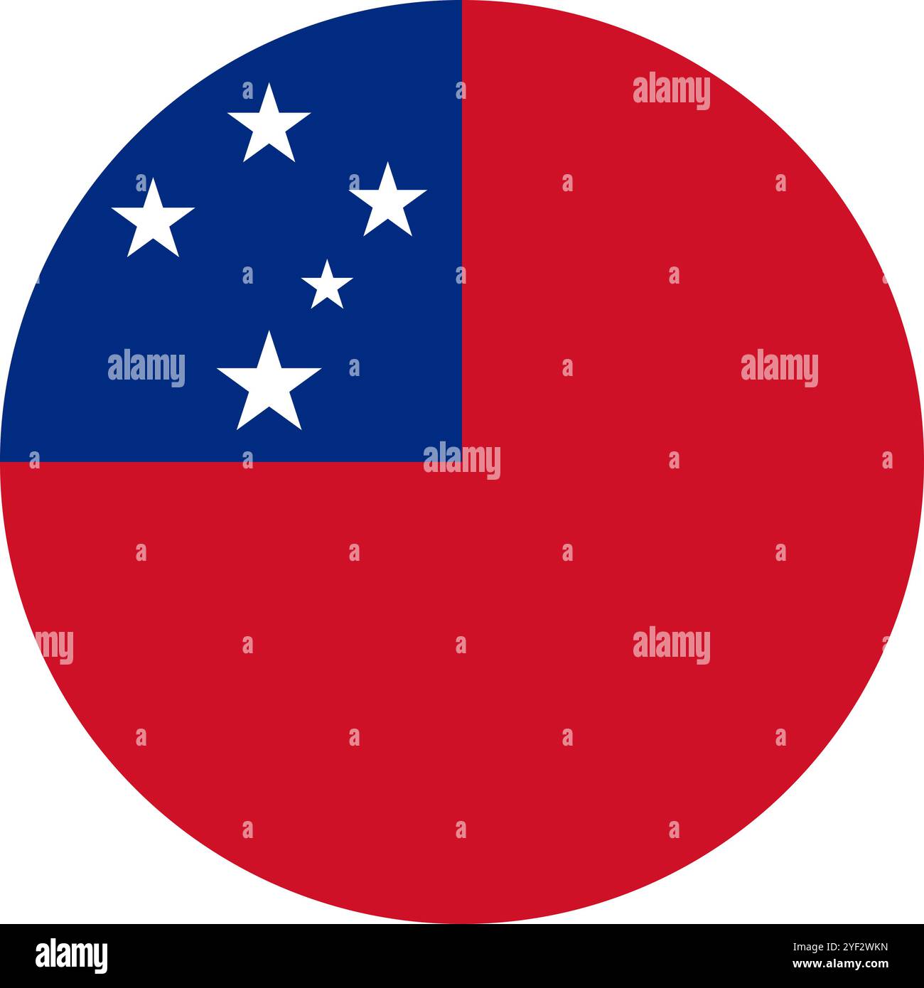 Samoa Circle Flag, Circle Flag of Samoa, Vector Images Illustrazione Vettoriale