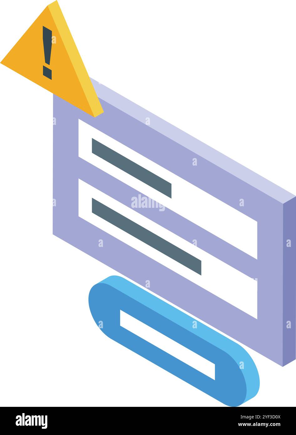 Il modulo del sondaggio online mostra un segnale di avvertimento che rappresenta un messaggio di errore critico Illustrazione Vettoriale