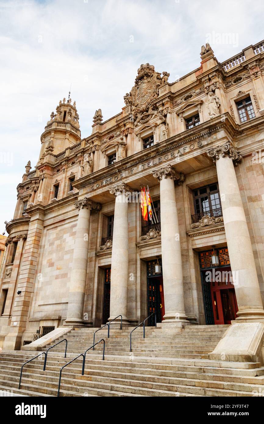 Ufficio postale di Barcellona (Correos y Telegrafos), Spagna Foto Stock