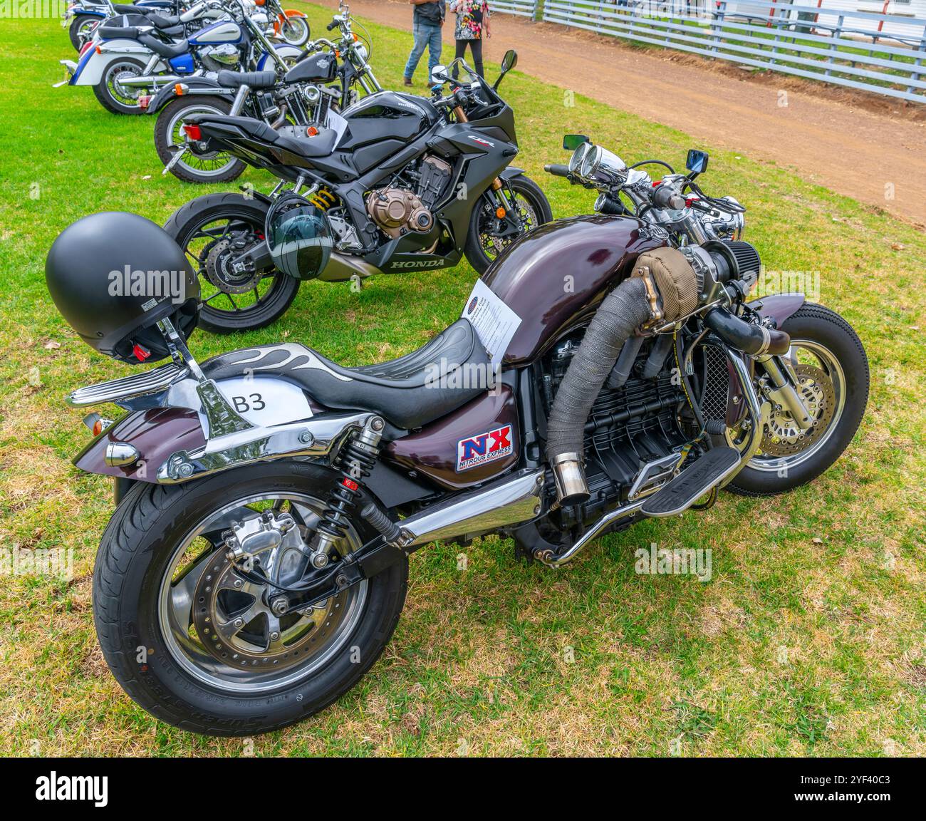 Triumph Rocket 3 turbocompresso presso la vetrina di Glen Innes nel nord del nuovo Galles del Sud, Australia Foto Stock