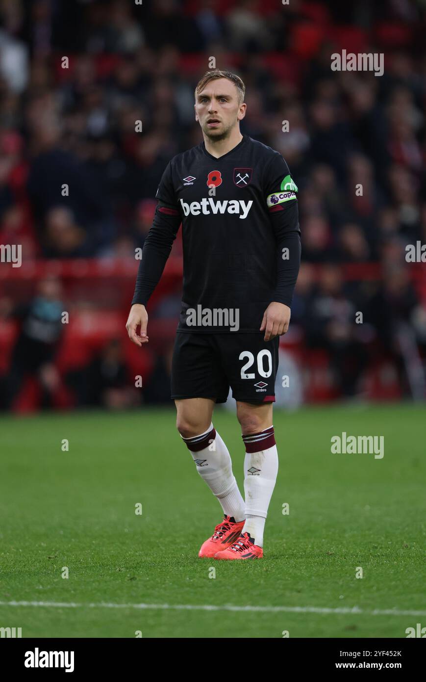 Nottingham, Regno Unito. 2 novembre 2024. Jarrod Bowen (WHU) al Nottingham Forest contro West Ham United, EPL match, al City Ground, Nottingham, Notts. Crediti: Paul Marriott/Alamy Live News Foto Stock