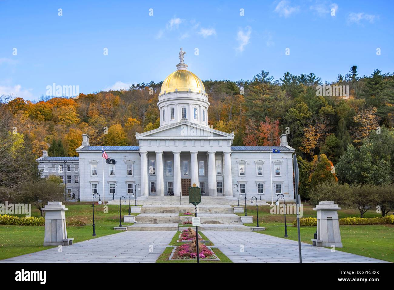 il campidoglio dello stato a montpelier, la capitale dello stato del vermont, usa Foto Stock