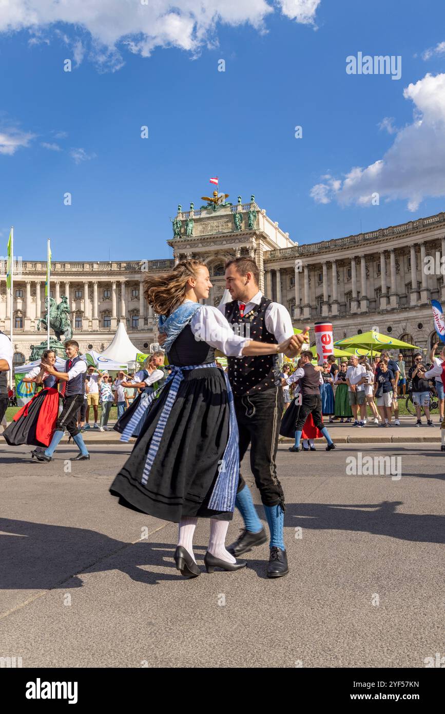 Vista sul Palazzo Imperiale di Hofburg, Vienna, Austria, Europa. Foto Stock