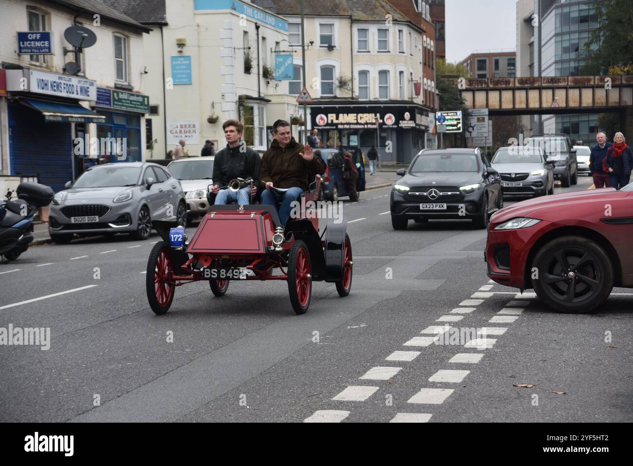 2024 da Londra a Brighton Veteran Car Run Foto Stock