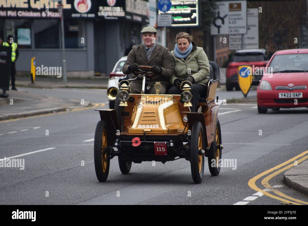 2024 da Londra al Brighton Veteran Car Rally Foto Stock