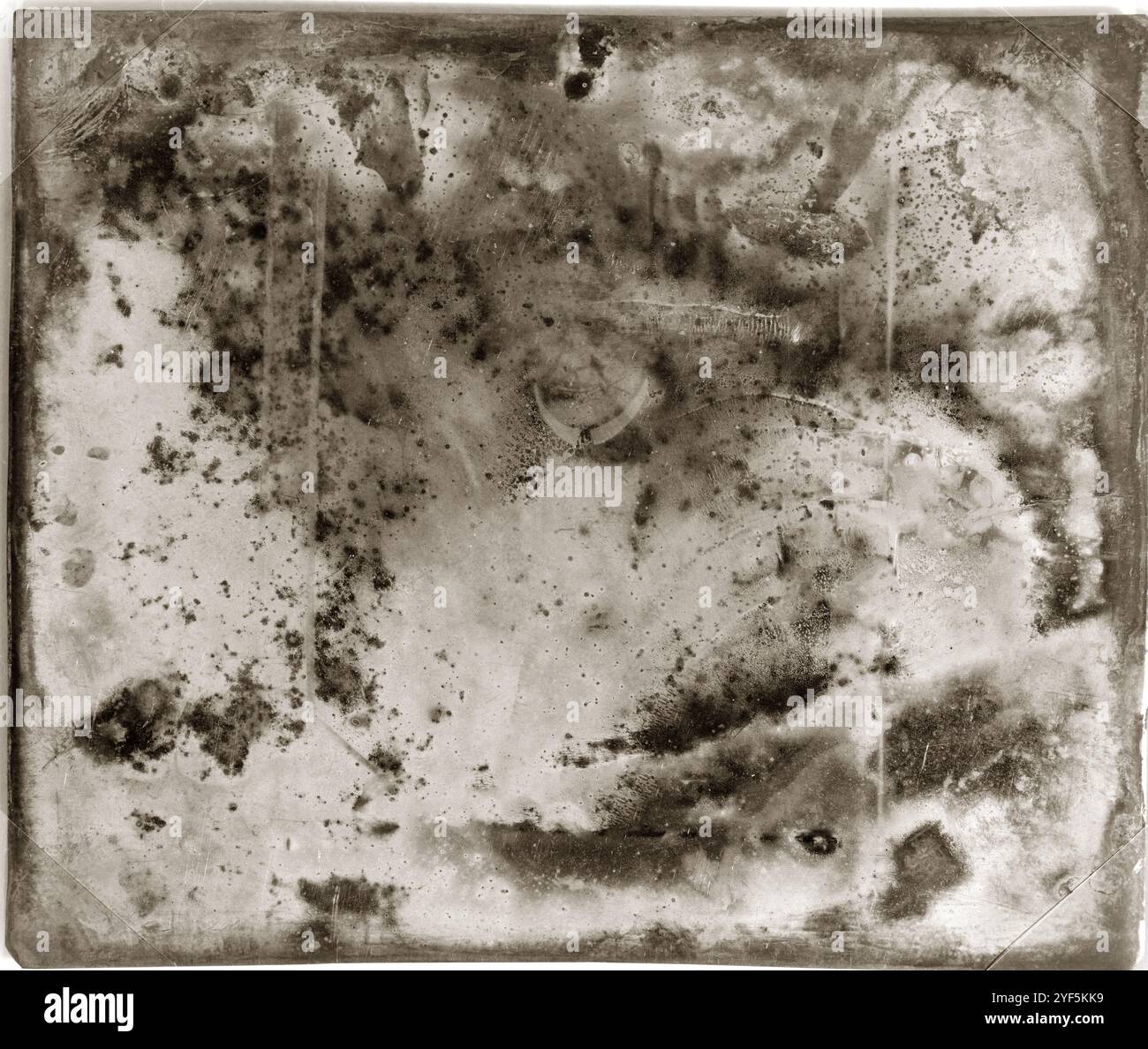 Fotografia di dagherreotipo d'epoca da sovrapporre. Grunge immagine di sfondo texture. Foto Stock