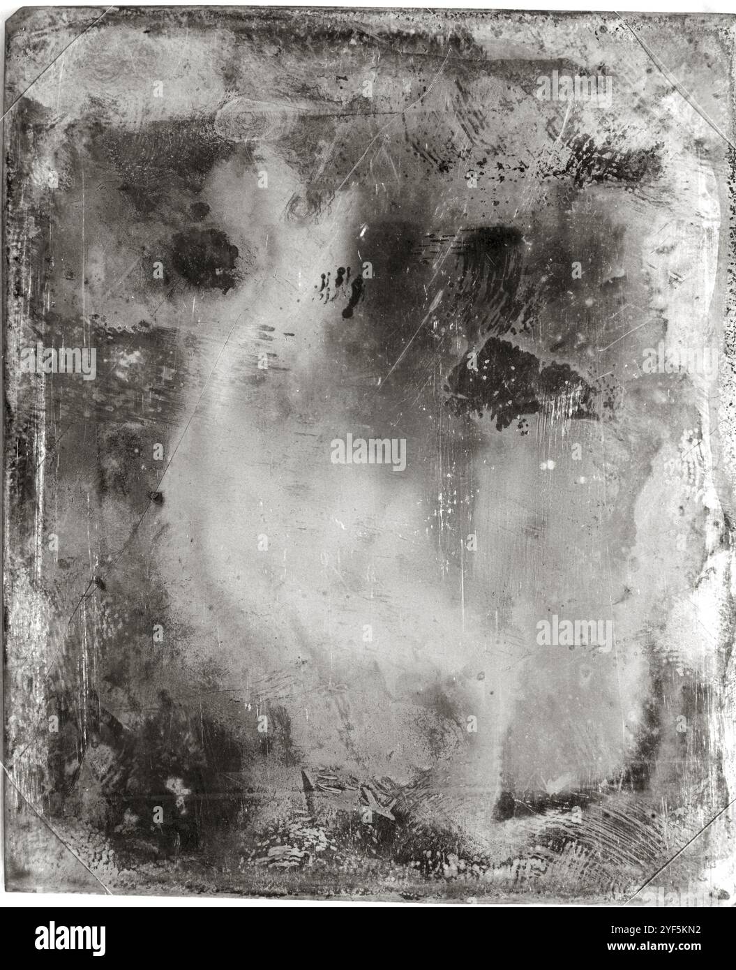 Fotografia di dagherreotipo d'epoca da sovrapporre. Grunge immagine di sfondo texture. Foto Stock