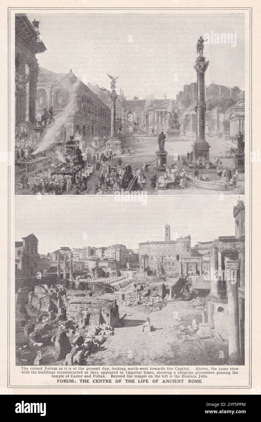 Il foro - il centro della vita dell'antica Roma. Foto Stock