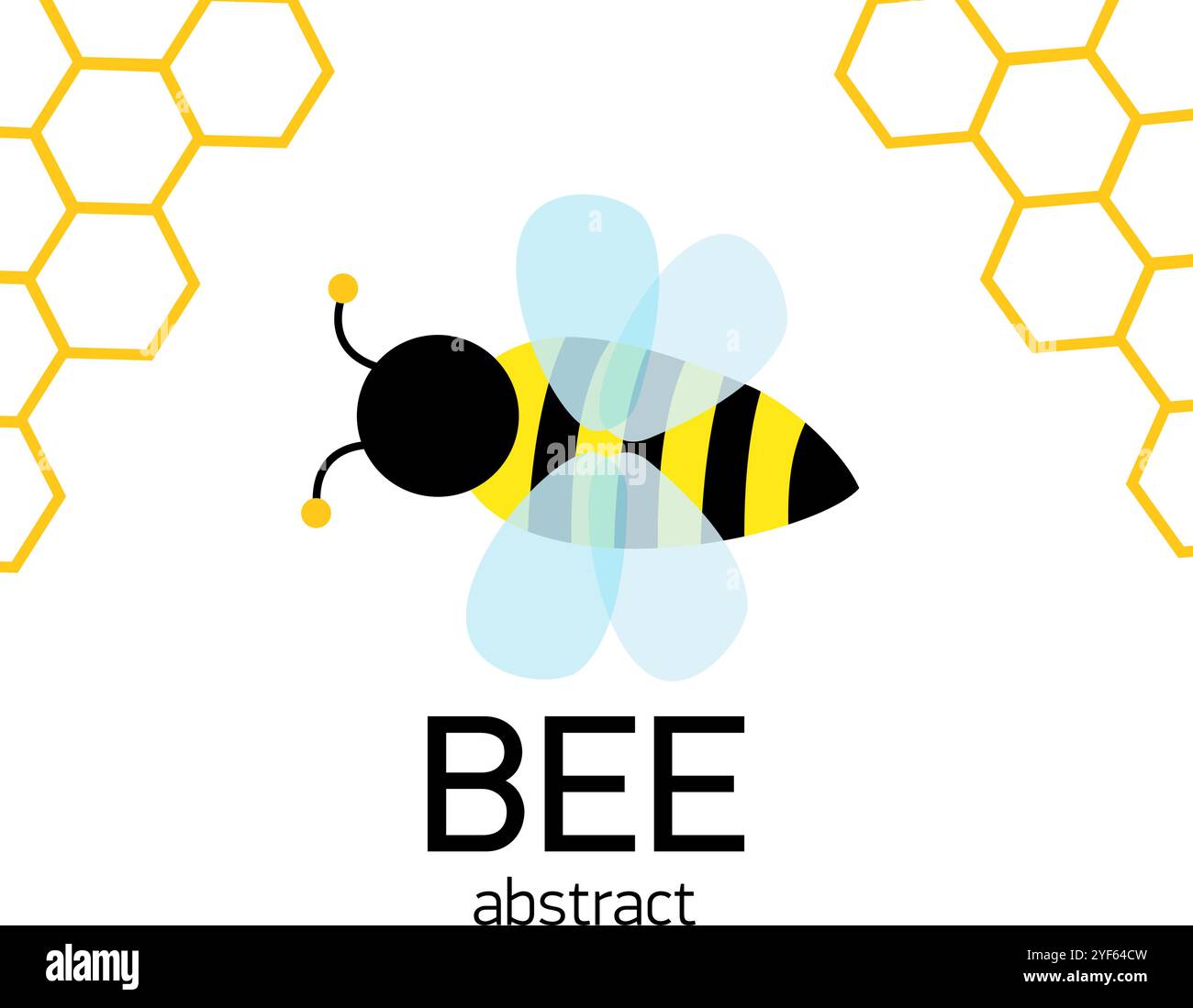Un'ape carina che tiene il miele. felice ape cartoni animati che vola con un secchio di miele. Illustrazione Vettoriale