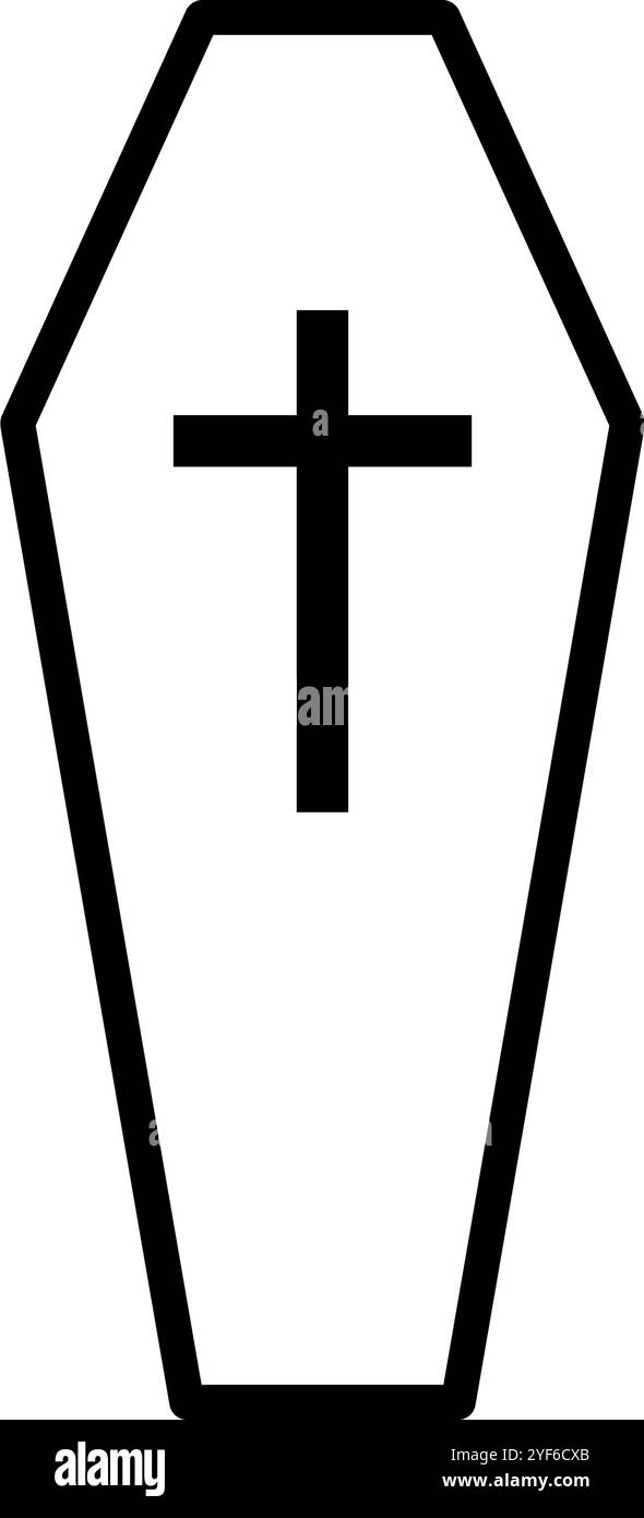 cofanetto con croce - icona vettoriale Illustrazione Vettoriale