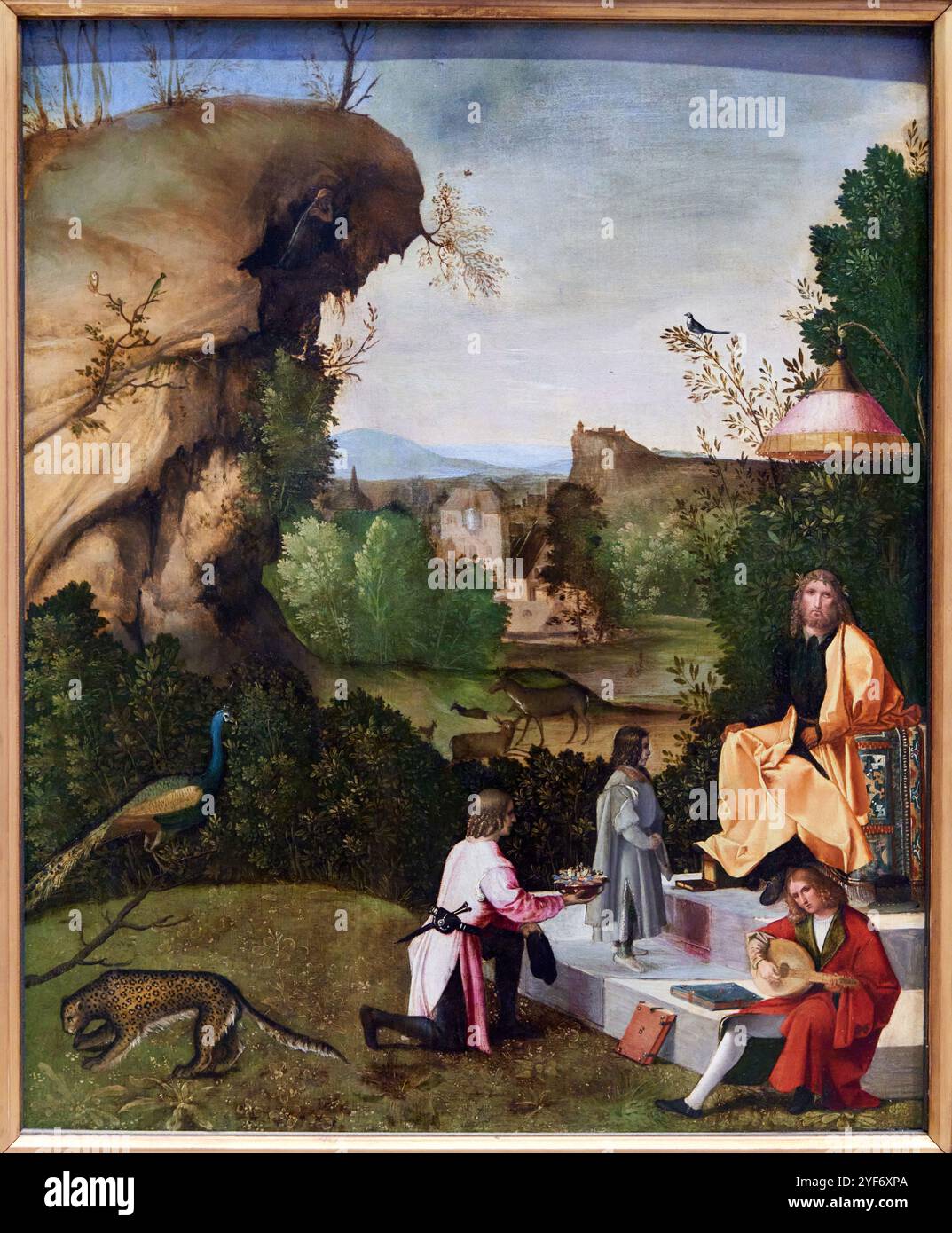 Omaggio a un poeta, circa 1500-1510, seguace di Giorgione (1473 o 1474? - 1510), The National Gallery, Londra, Regno Unito. Foto Stock