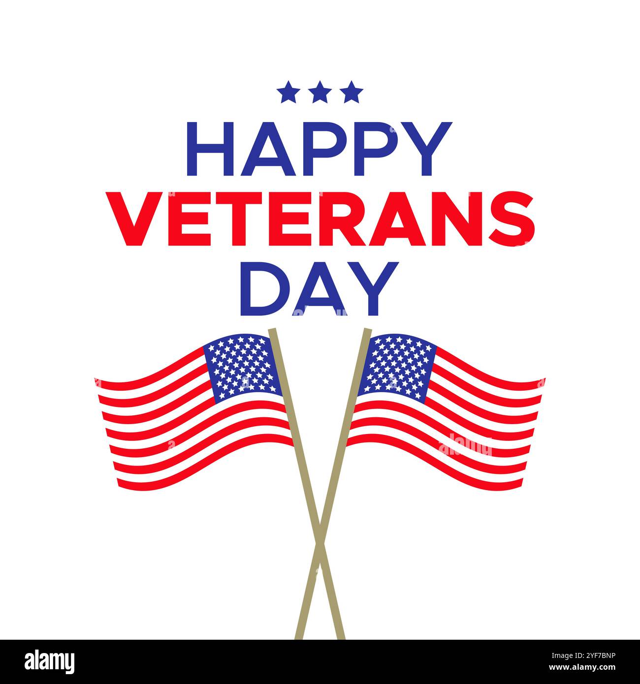 Poster o striscione con bandiera USA per festeggiare le festività dei veterani di novembre Illustrazione Vettoriale