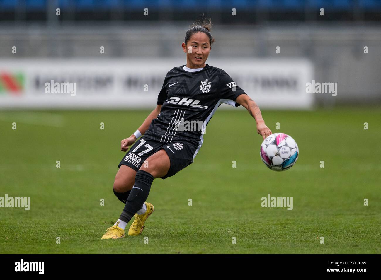 Hjorring, Danimarca. 3 novembre 2024. Simone Andersen (17) del Nordsjaelland visto durante il Gjensidige Kvindeliga match tra fortuna Hjorring e FC Nordsjaelland al Nord Energi Arena di Hjorring. Credito: Gonzales Photo/Alamy Live News Foto Stock