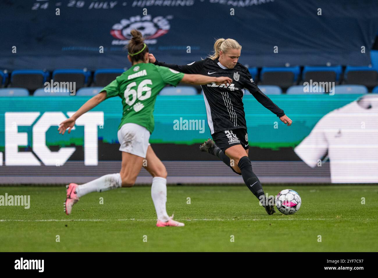 Hjorring, Danimarca. 3 novembre 2024. Anna Walter (20 anni) del Nordsjaelland si è vista durante il Gjensidige Kvindeliga match tra fortuna Hjorring e FC Nordsjaelland al Nord Energi Arena di Hjorring. Credito: Gonzales Photo/Alamy Live News Foto Stock