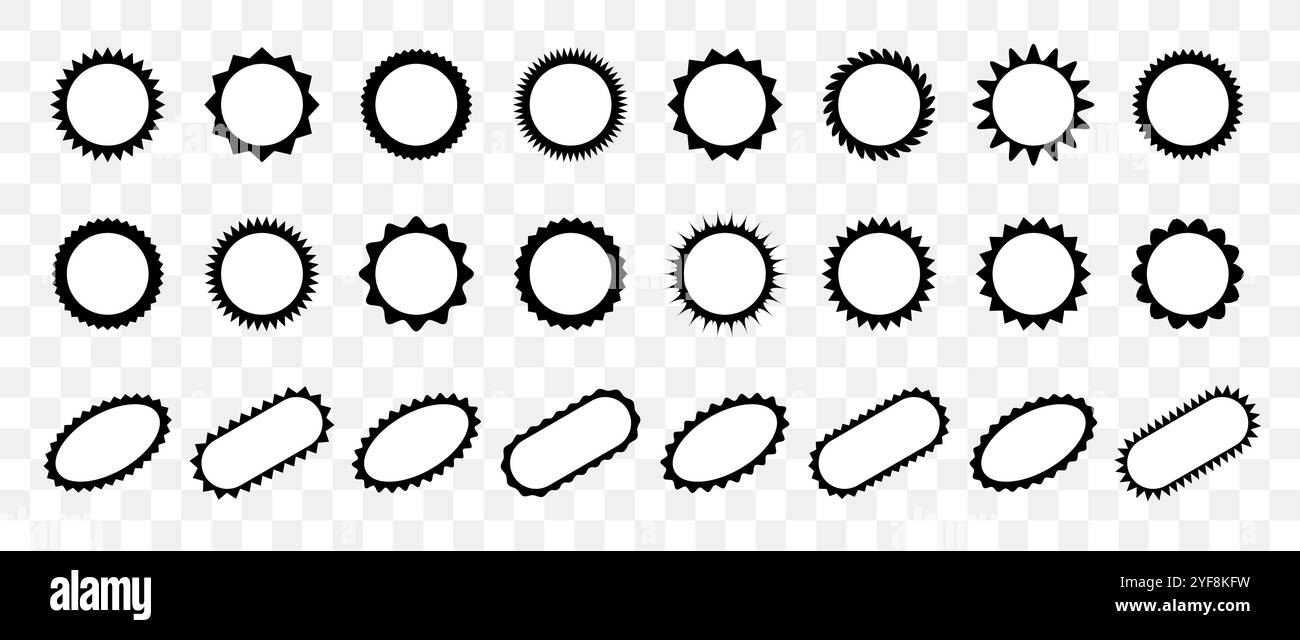 Prezzo da uragano. Sconti e adesivi neri. Raccolta di tag promozionali. Illustrazione vettoriale isolata su sfondo trasparente Illustrazione Vettoriale