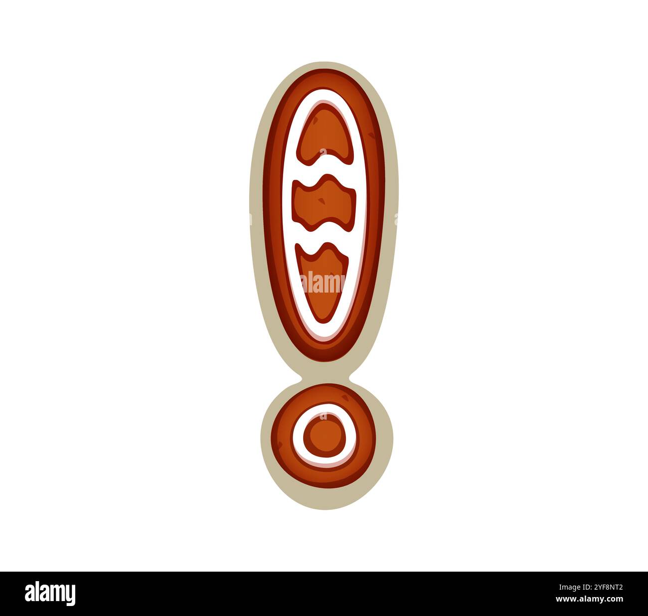 Biscotto di zenzero di Natale punto esclamativo per il tipo di biscotto natalizio, carattere vettoriale. Fonte natalizia di biscotti di pan di zenzero come segno di punteggiatura per la panetteria delle vacanze invernali e il carattere del testo di saluto Illustrazione Vettoriale