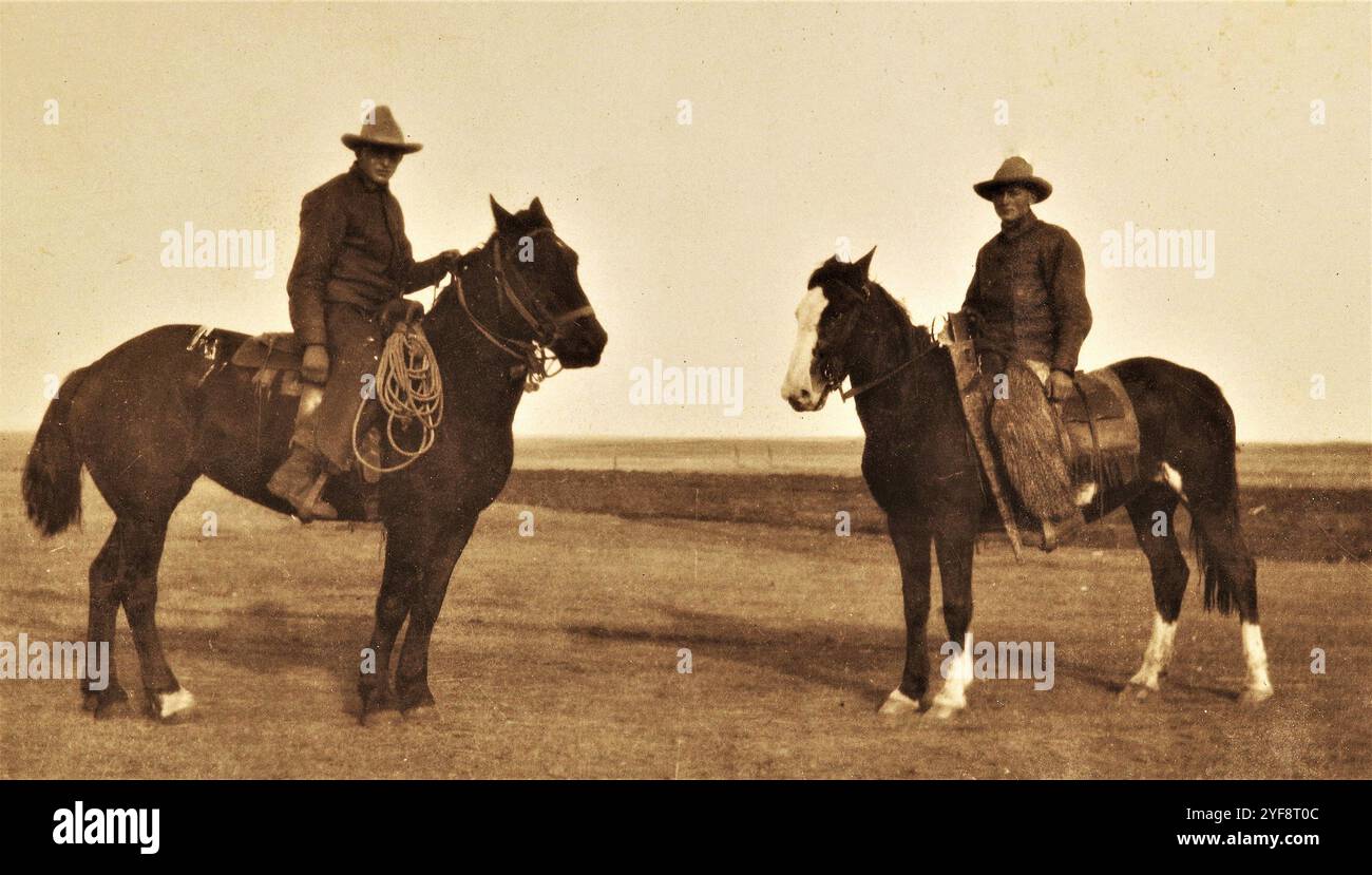 Homesteading, anni '1920, Saskatchewan, Canada Foto Stock