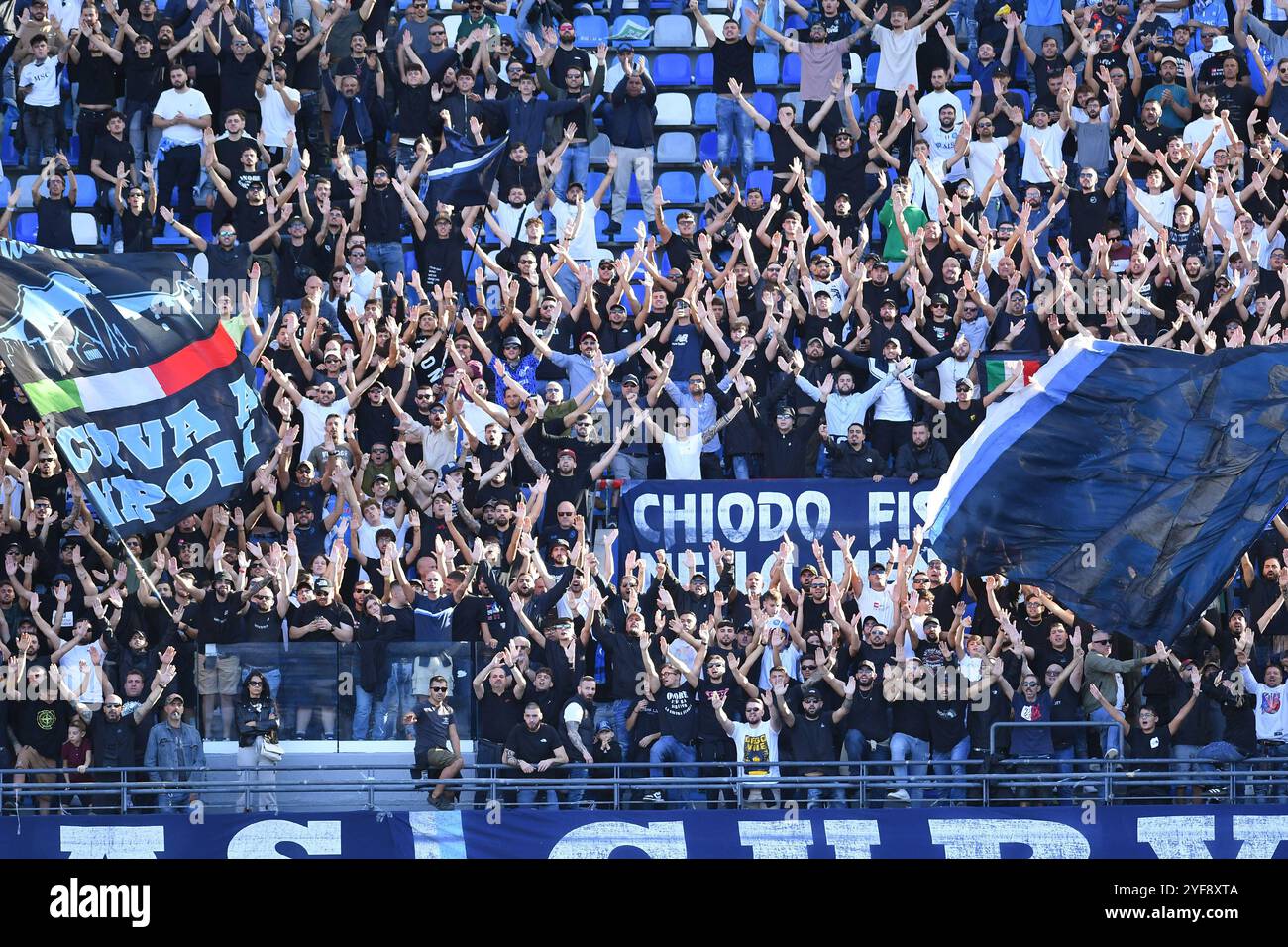 Napoli, Italia. 3 novembre 2024. I tifosi del Napoli hanno visto durante la partita di serie A tra Napoli e Atalanta allo stadio Maradona. Punteggio finale Napoli 0 : 3 Atalanta credito: SOPA Images Limited/Alamy Live News Foto Stock