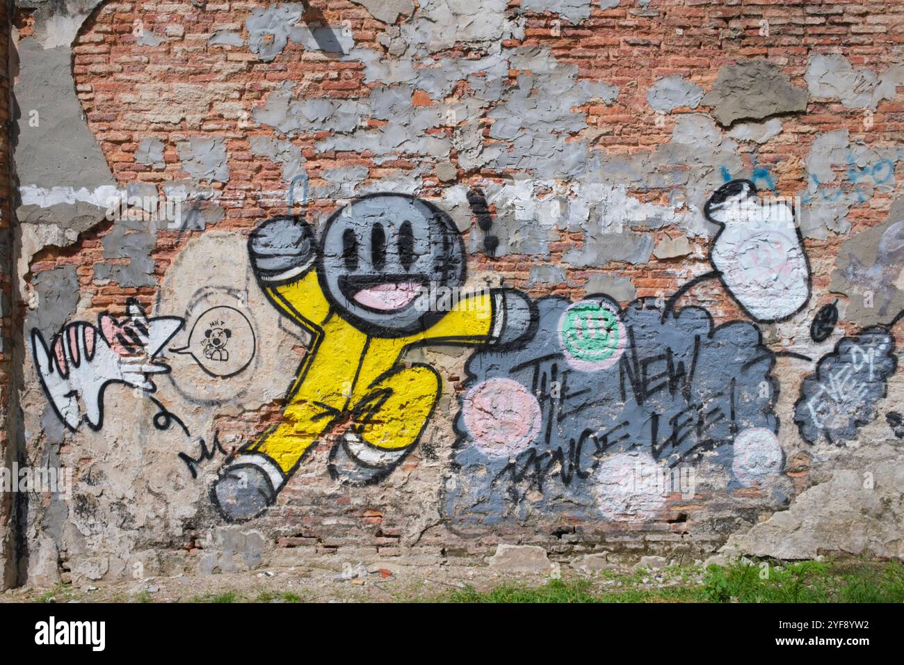 Malesia: 'The New Bruce Lee', un murale di occhi, appena fuori Lebuh Pantai (Beach Street), Georgetown, Pulau Penang (Penang Island). Foto Stock