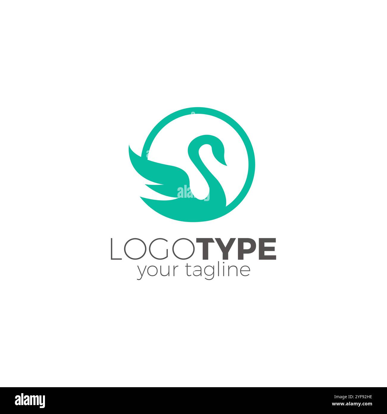 Design elegante con logo Swan Vector Illustrazione Vettoriale